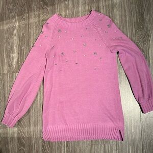 Amazing embellished Karl Lagerfeld oversized sweater / mini sweater dress.
